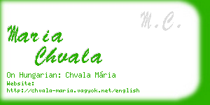 maria chvala business card